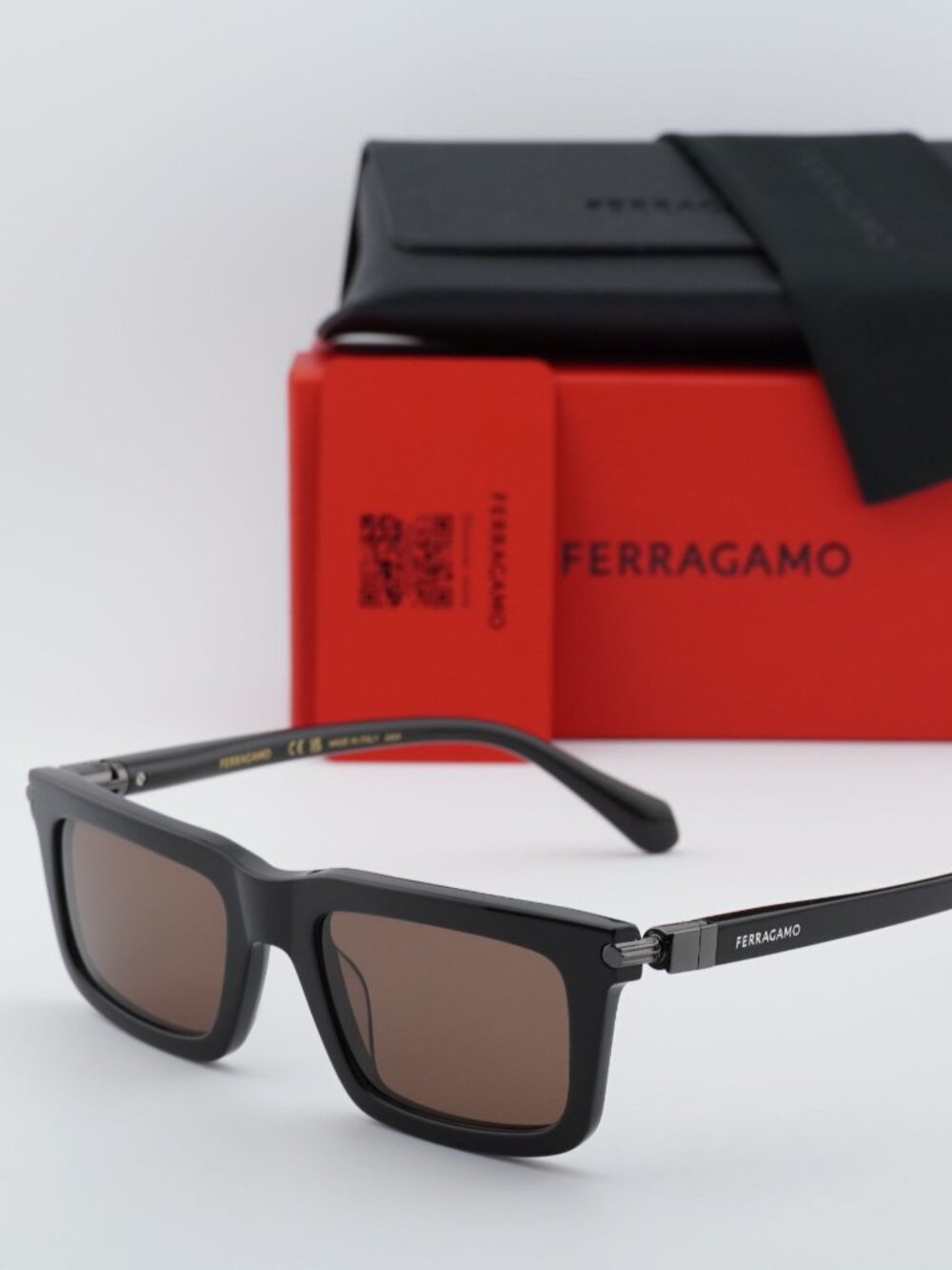 Salvatore Ferragamo SF2015S 210 Rectangle Sunglasses - Brown